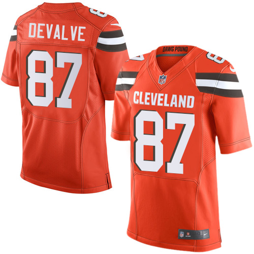 Nike Browns #87 Seth DeValve Orange Alternate Men's Stitched NFL New Elite Jersey - Click Image to Close